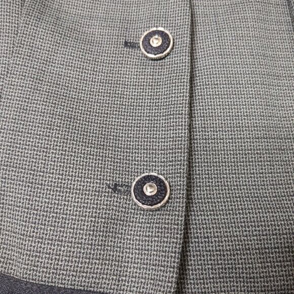 Vintage Jennifer Jeffries Gray Suit Jacket Blazer Size 10 Short Sleeve Dickey - Picture 2 of 7